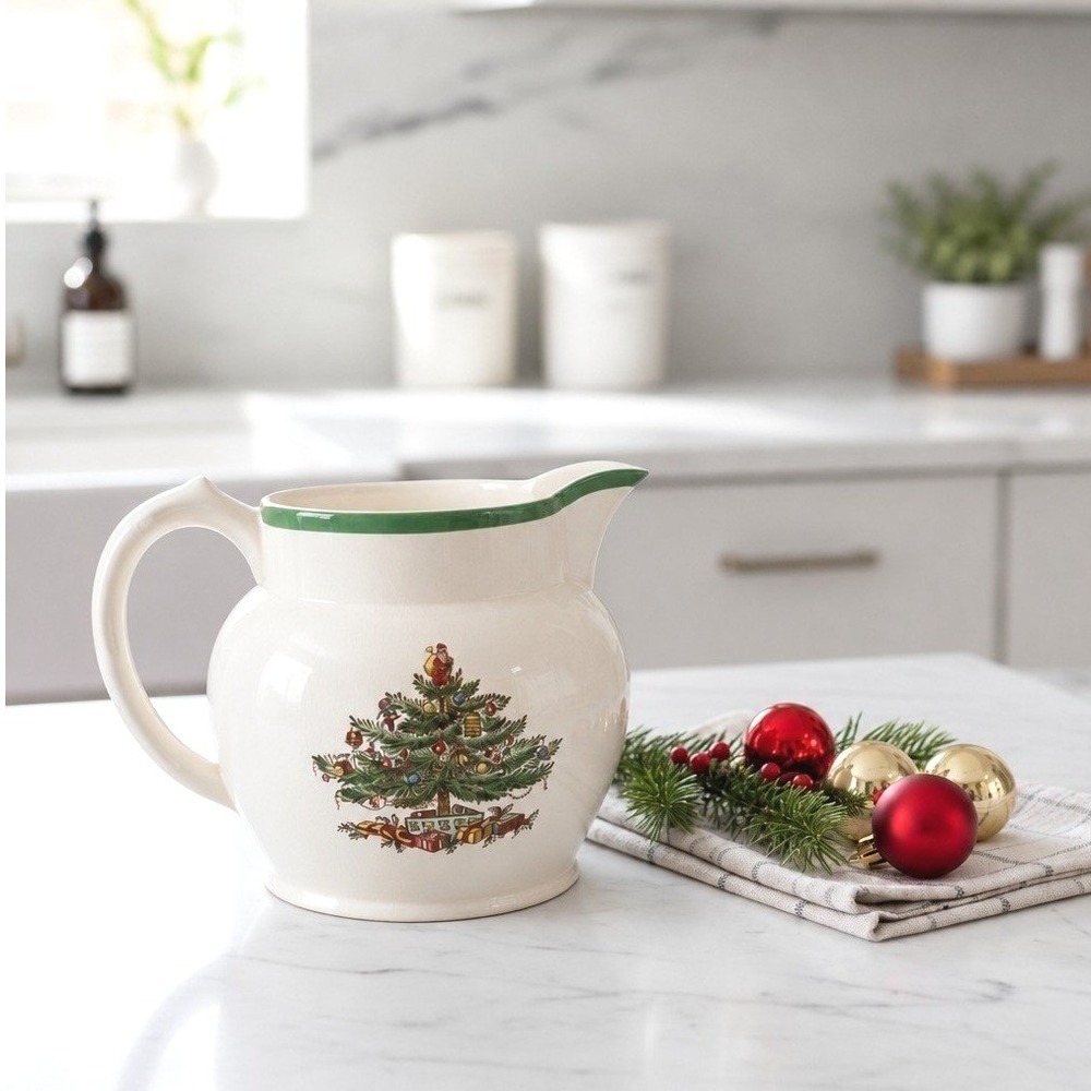 Spode Christmas Tree Jug Pitcher with Handle English Earthenware #S3324
